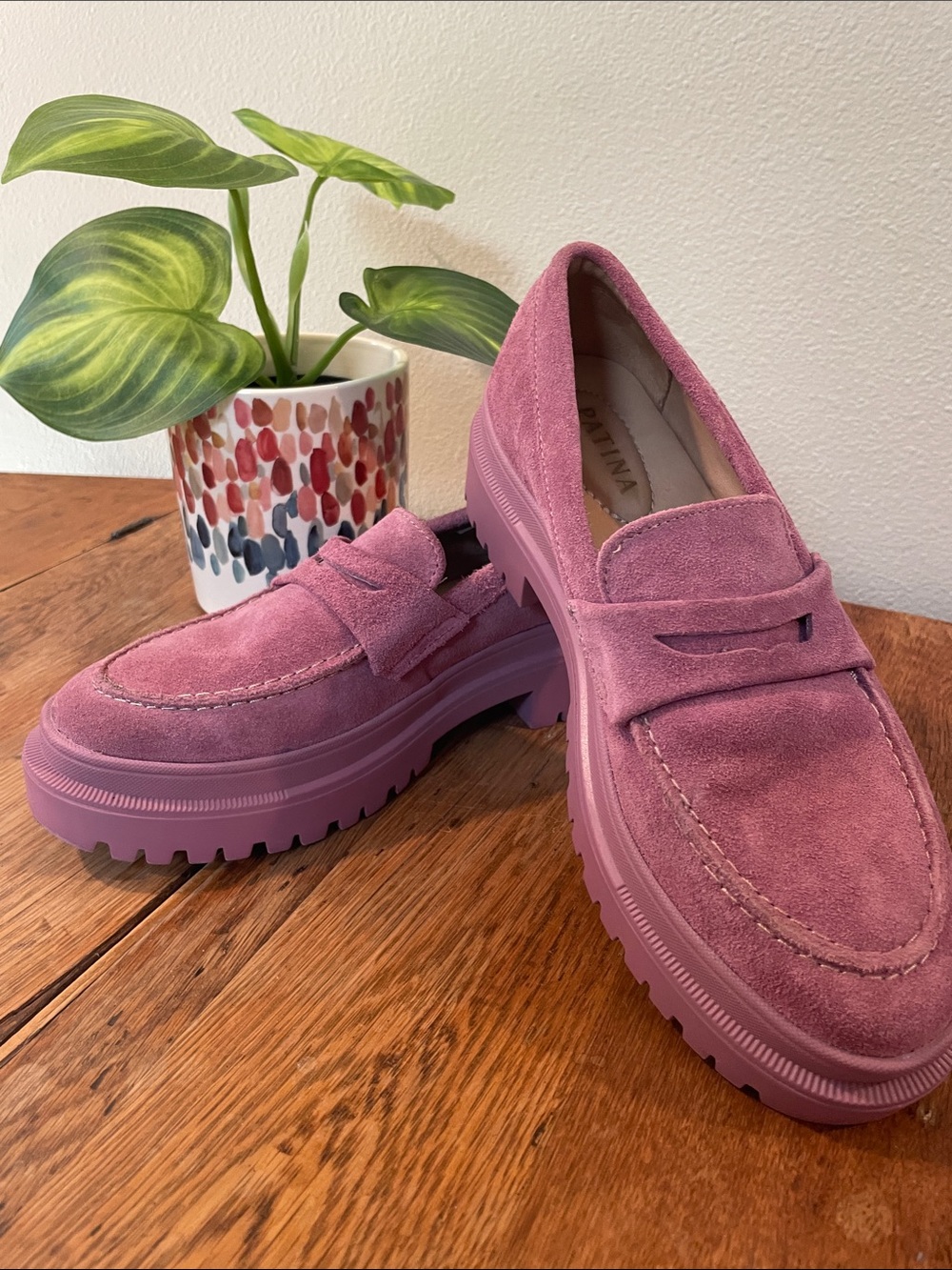 Patina by Portland Leather Goods Zoe Chunky Loafers — Foxglove — Size 8.5